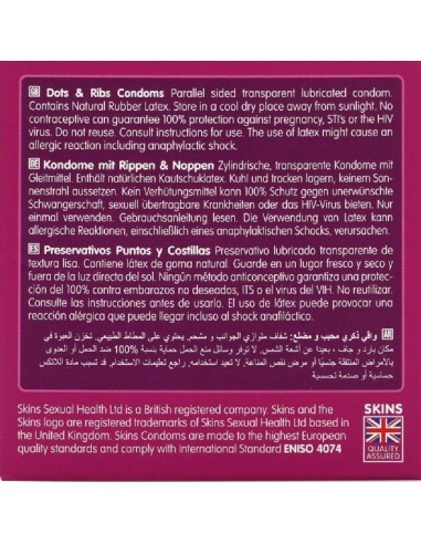 Skins Dots & Ribs Premium Condoms Pack 4