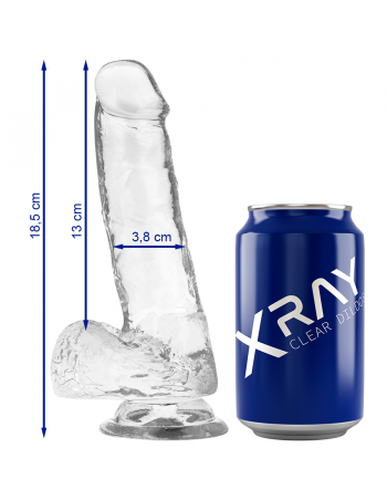 Xray clear dildo realista transparente 18.5cm x 3.8cm - MySexyShop.eu