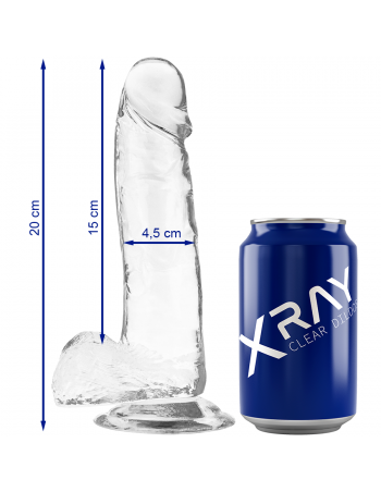 Xray clear dildo realista transparente 20cm x 4.5cm - MySexyShop.eu