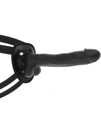 Cock miller harness + silikondichte artikelbares cocksil schwarz 24 cm - MySexyShop.eu