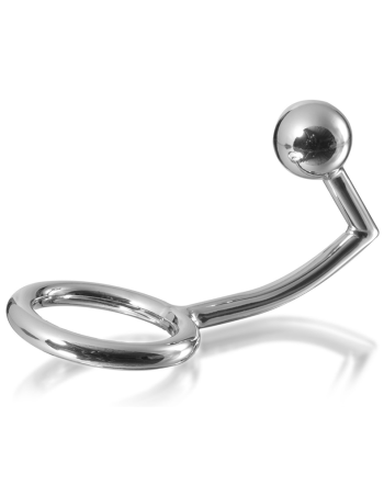 Metalhard cock ring intruder with analbead 45mm | MySexyShop