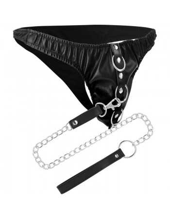 Darkness black underpants with leash - MySexyShop.eu