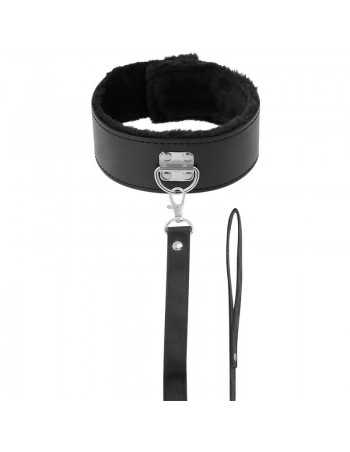 Darkness collar with leash titanium - MySexyShop.eu