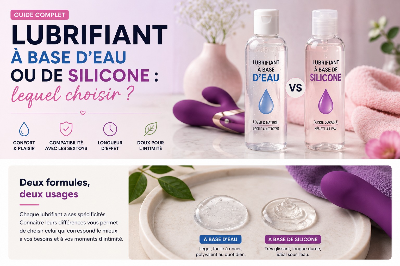 Lubrifiant à base d’eau ou de silicone : lequel choisir ?