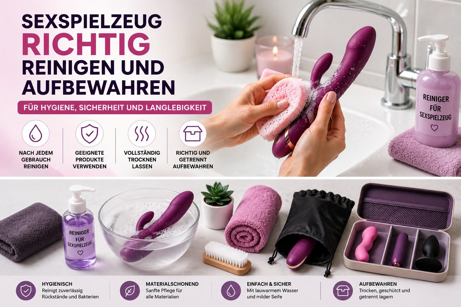 Sexspielzeug richtig reinigen und aufbewahren