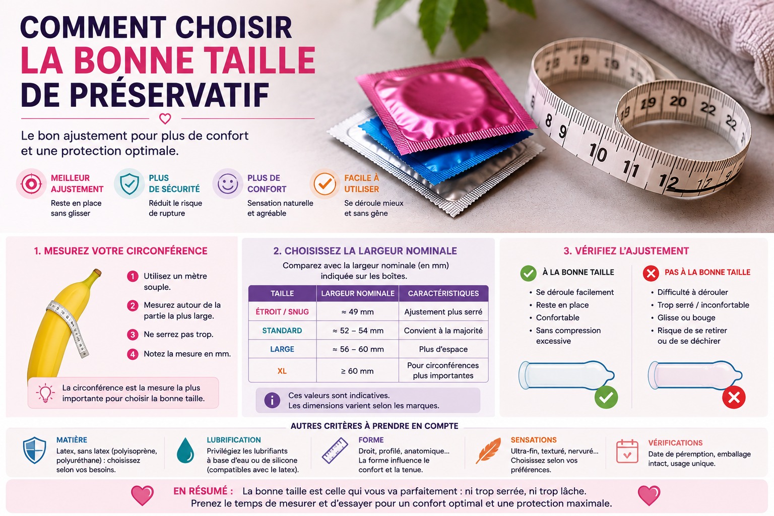 Comment choisir la bonne taille de préservatif
