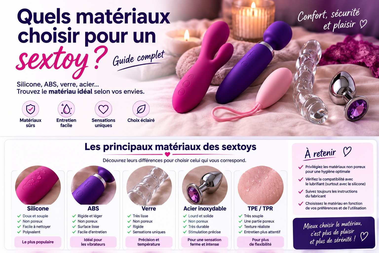Quels matériaux choisir pour un sextoy ? Guide complet