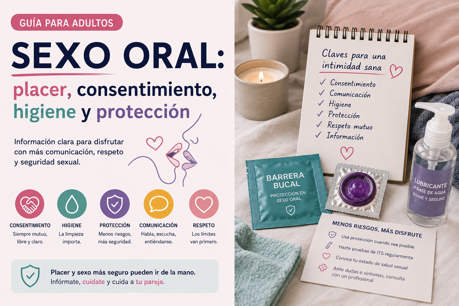 Sexo oral: guía para adultos sobre placer, consentimiento, higiene y protección