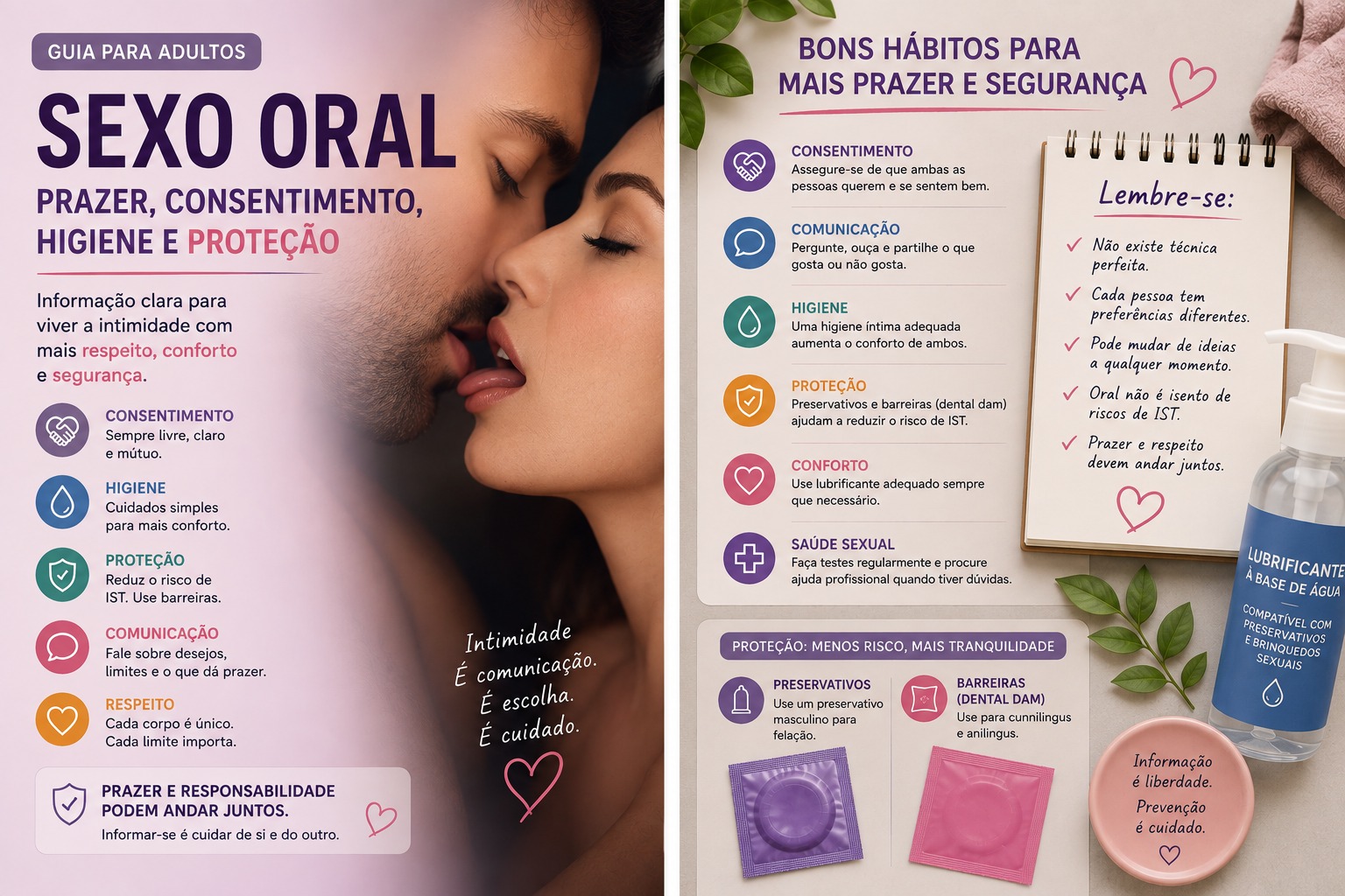 Sexo oral: guia para adultos sobre prazer, consentimento, higiene e proteção